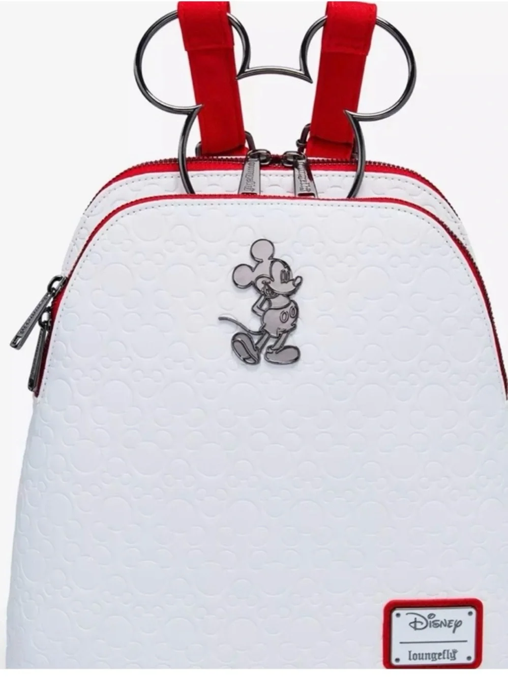 Loungefly Disney Mickey Mouse Embossed with Figural Handle Mini Backpack 🆕🆕🆕 - Picture 12 of 13